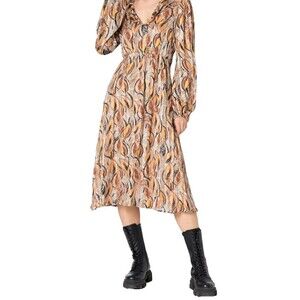 Sweet Salt Floral Long Sleeve Bohemian chic  multicolor Key Hole Back  Dress 12